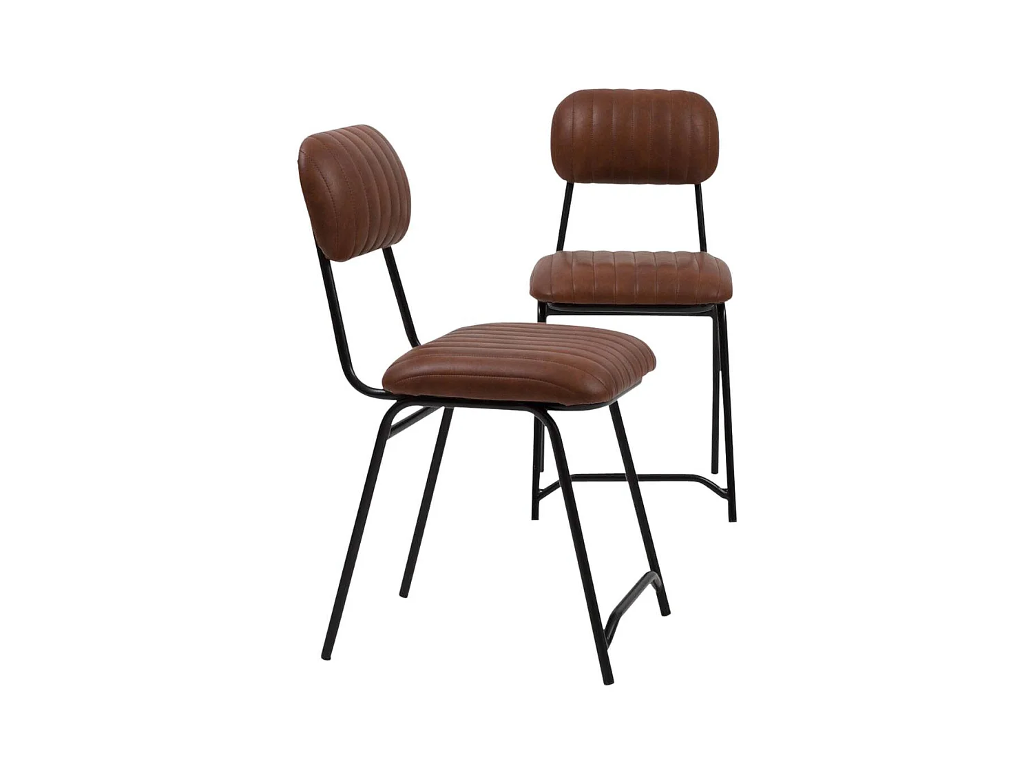 Chaise en cuir marron Dinner (lot de 2)