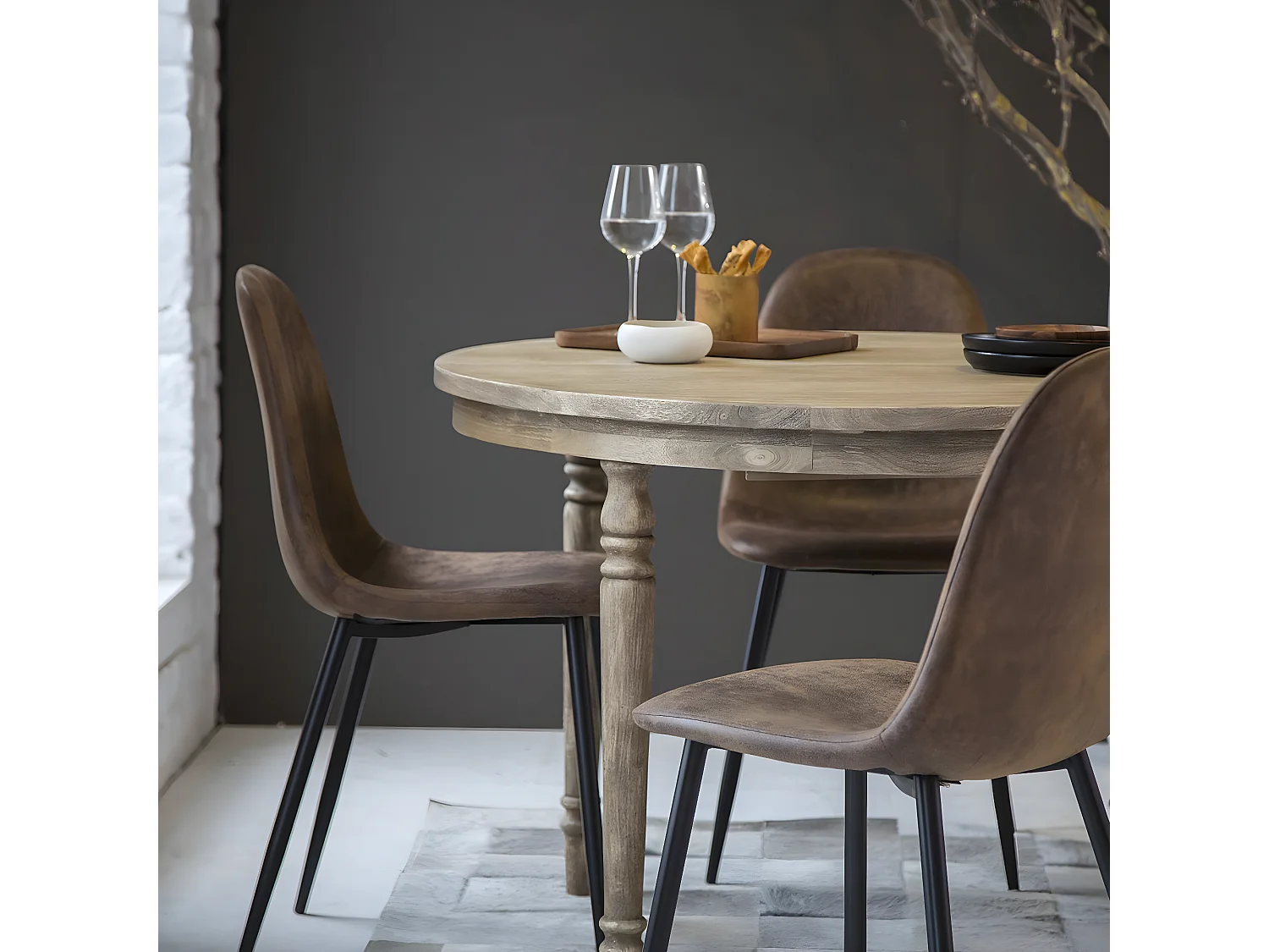 Chaise marron Copenhague (lot de 2)