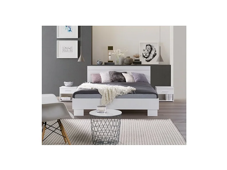 Erwachsenenbett, Doppelbett COMO. Liegefläche 160X200 cm mit Lattenrost. Modernes und designer Bett für das Schlafzimmer.