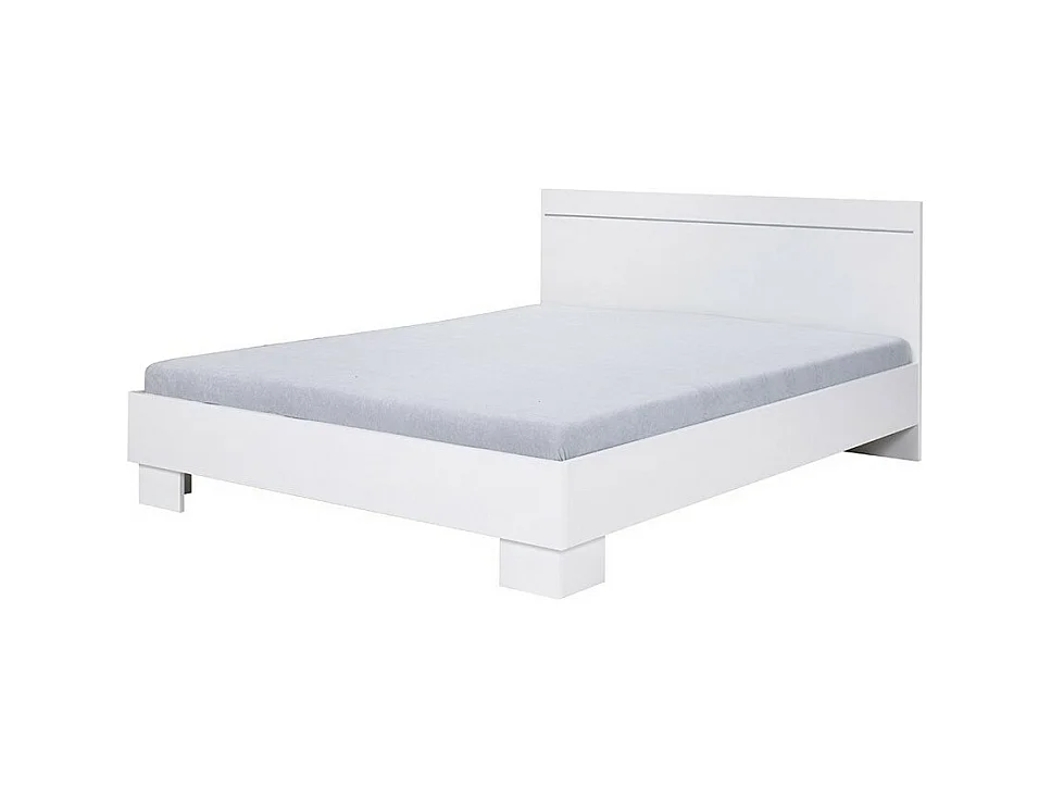 Lit COMO – 2 places 160x200 cm avec sommier – Coloris blanc