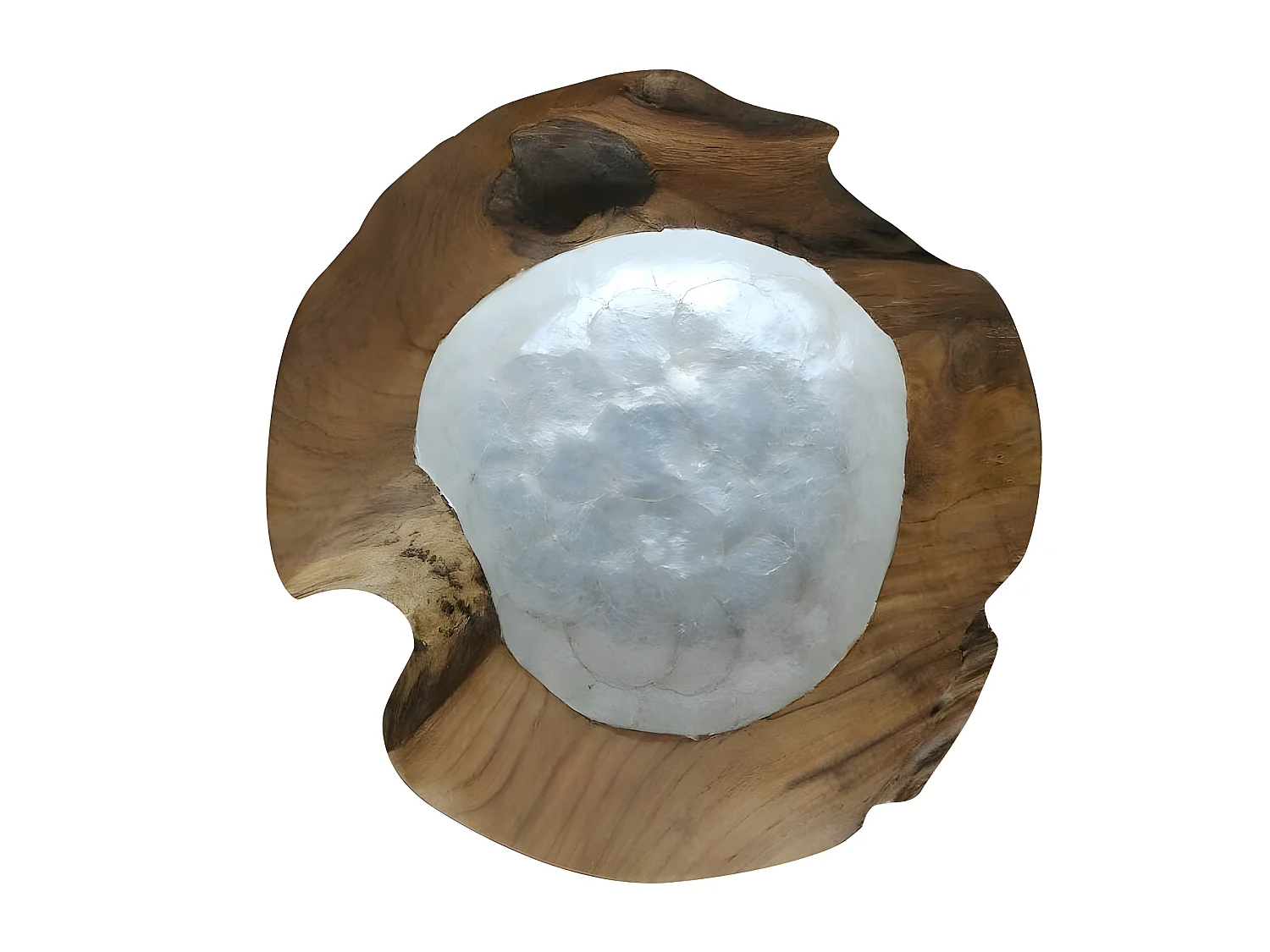 Bol décoratif D. 30 cm en bois de teck et nacre - TEAK BOWL /M