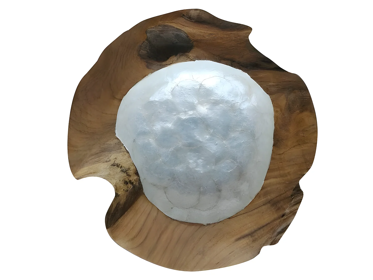 Bol décoratif D. 30 cm en bois de teck et nacre - TEAK BOWL /M