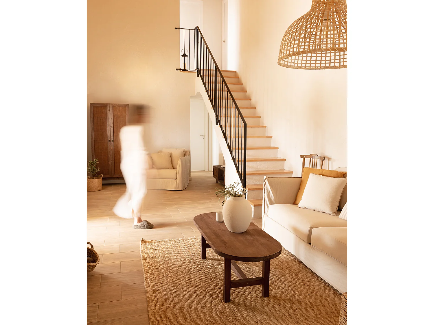 Table basse en bois de sapin marron 120x40cm - OLIVIA - DECOWOOD