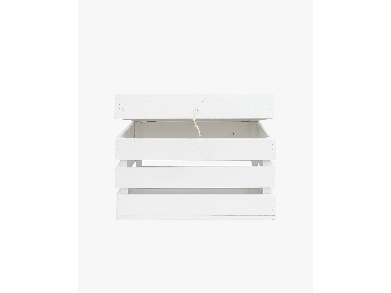 Baule in legno massello in tono bianco 39x33x30,5cm - BOX - DECOWOOD