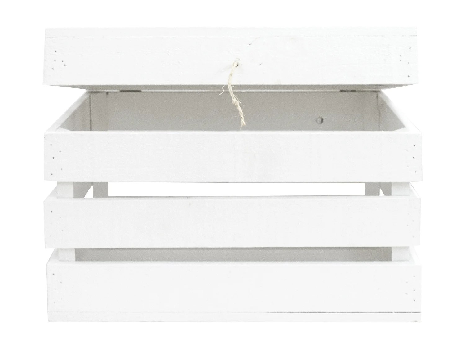 Baule in legno massello in tono bianco 39x33x30,5cm - BOX - DECOWOOD