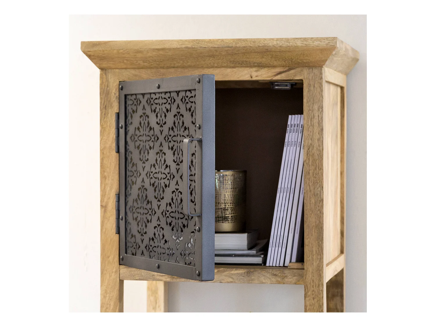 Colonne en bois de manguier 2 portes Sahara