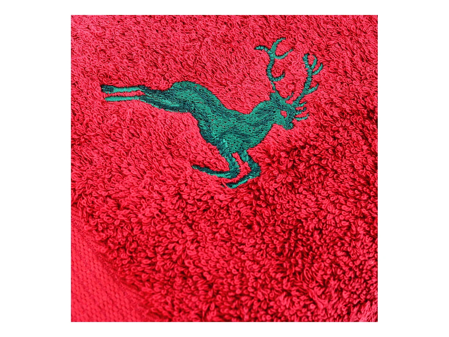 Serviette de toilette 50x100 cm HIRSH Bordeaux/Vert 600 g/m2