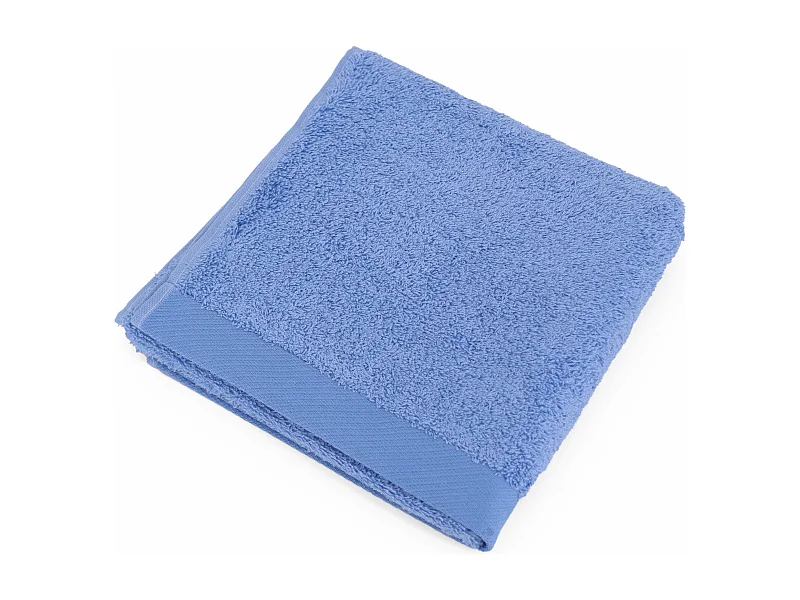 Serviette de toilette 50x100 cm coton peigné ALBA bleu mer