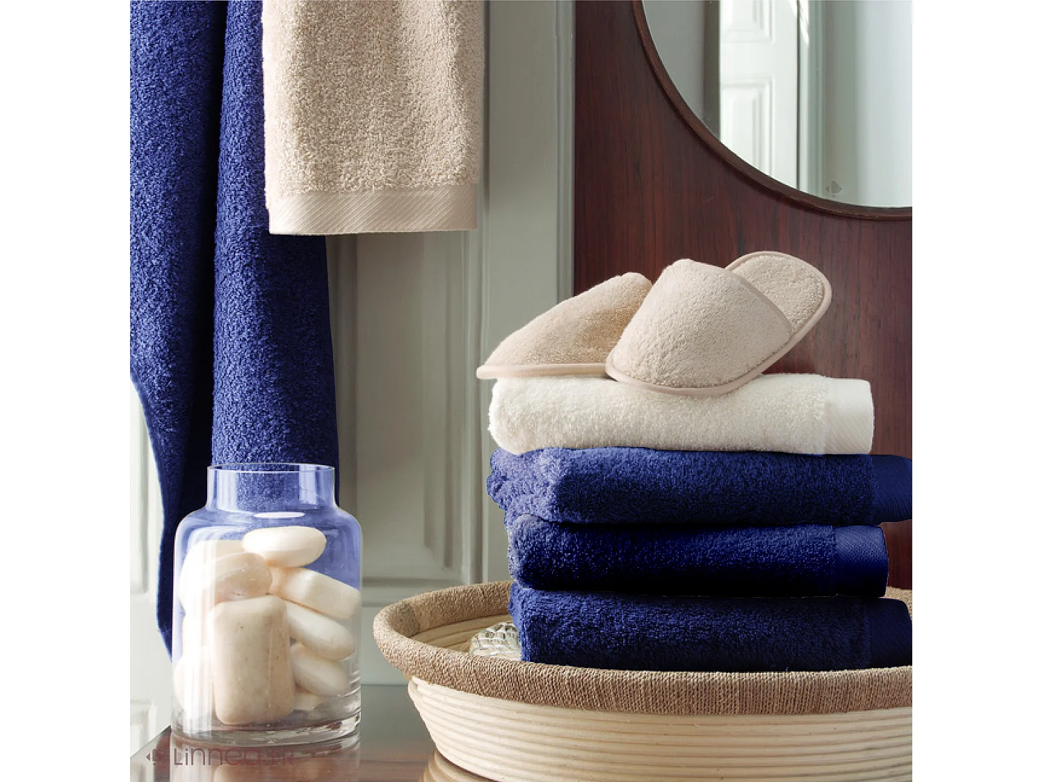 Serviette de toilette 50x100 cm coton peigné ALBA ultramar