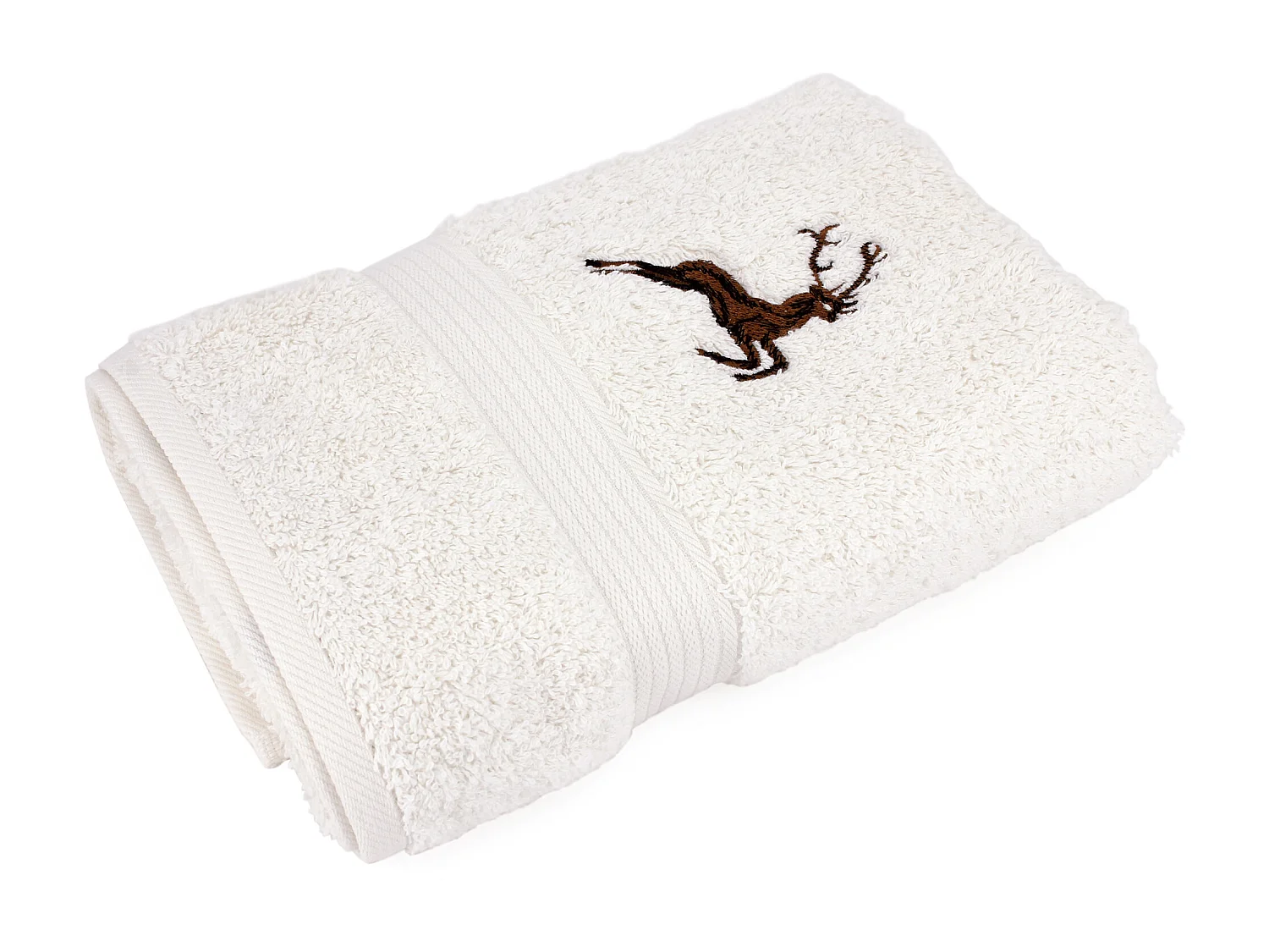 Serviette de toilette 50x100 cm HIRSH Beige/Marron 600 g/m2