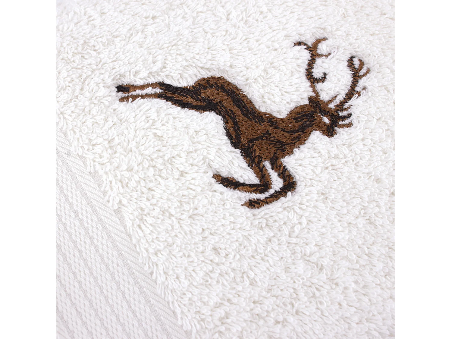 Serviette de toilette 50x100 cm HIRSH Beige/Marron 600 g/m2