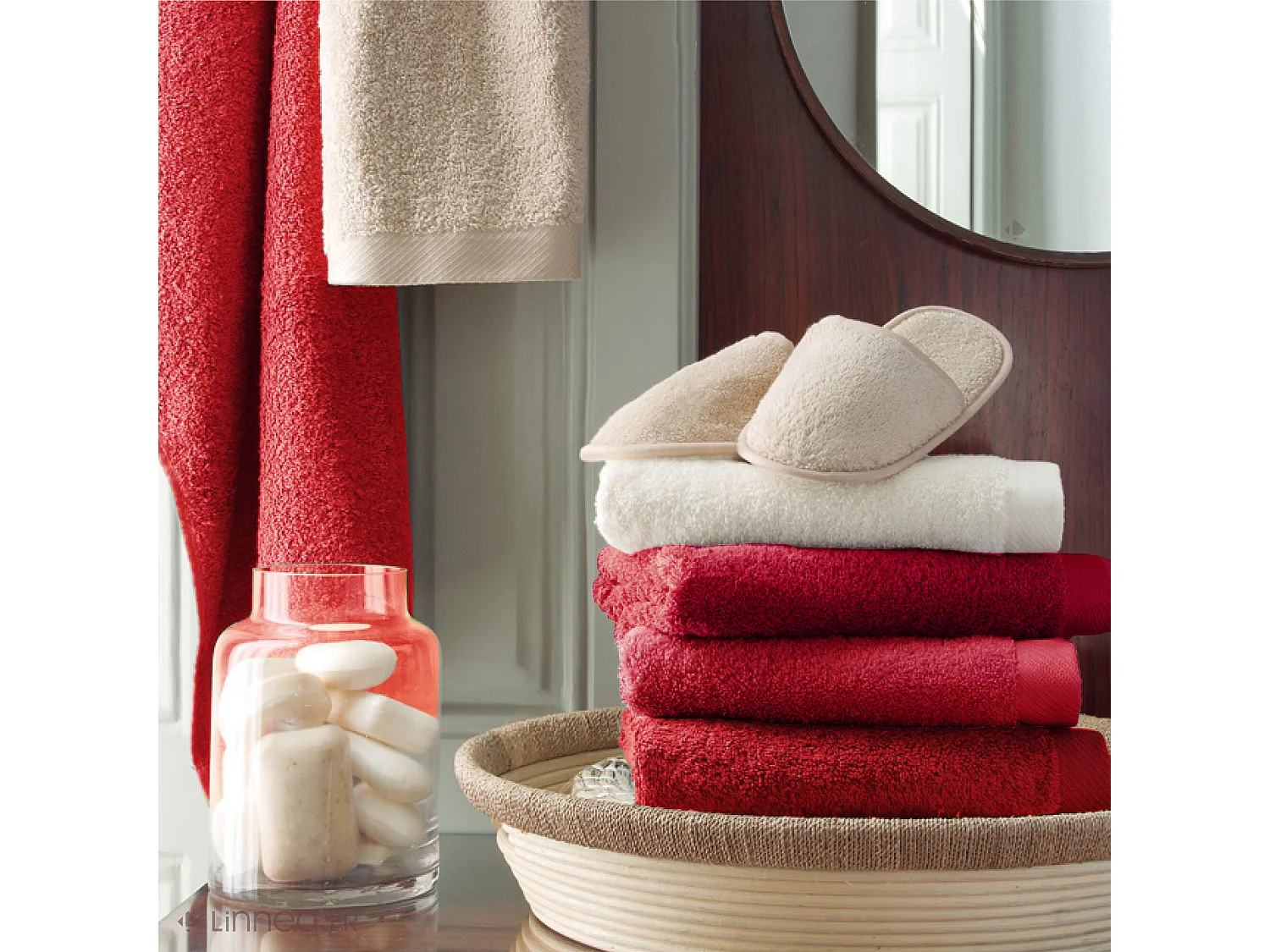 Serviette de toilette 50x100 cm coton peigné ALBA bordeaux