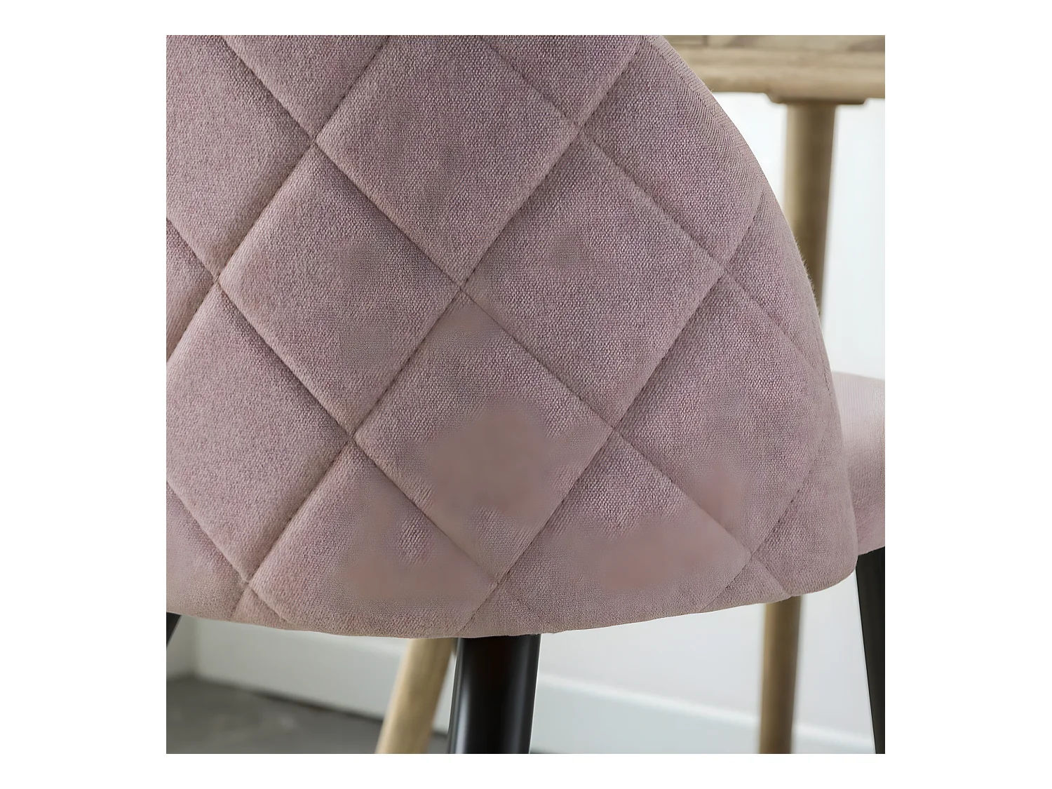 Chaise en tissu rose pâle et métal Jasmine (lot de 2)