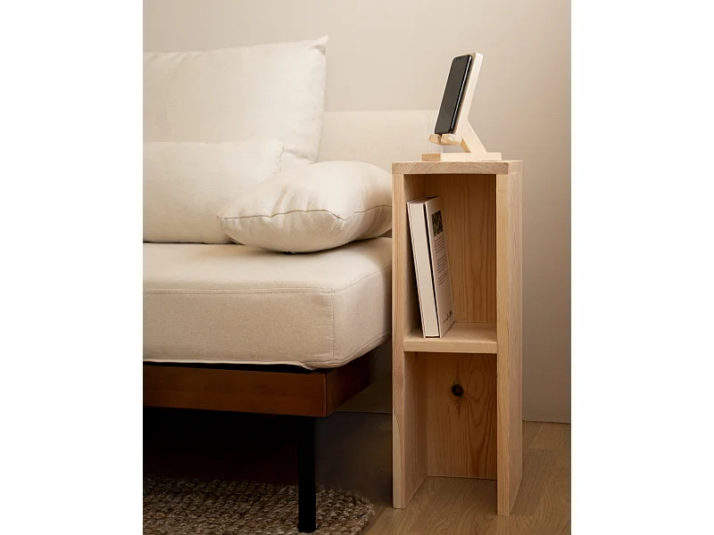 Comodino in legno massello in tono naturale 20x60cm - LINA - DECOWOOD