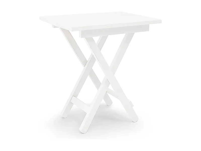 Mesita de madera maciza plegable en tono blanco de 48,5x53cm - MAIA - DECOWOOD