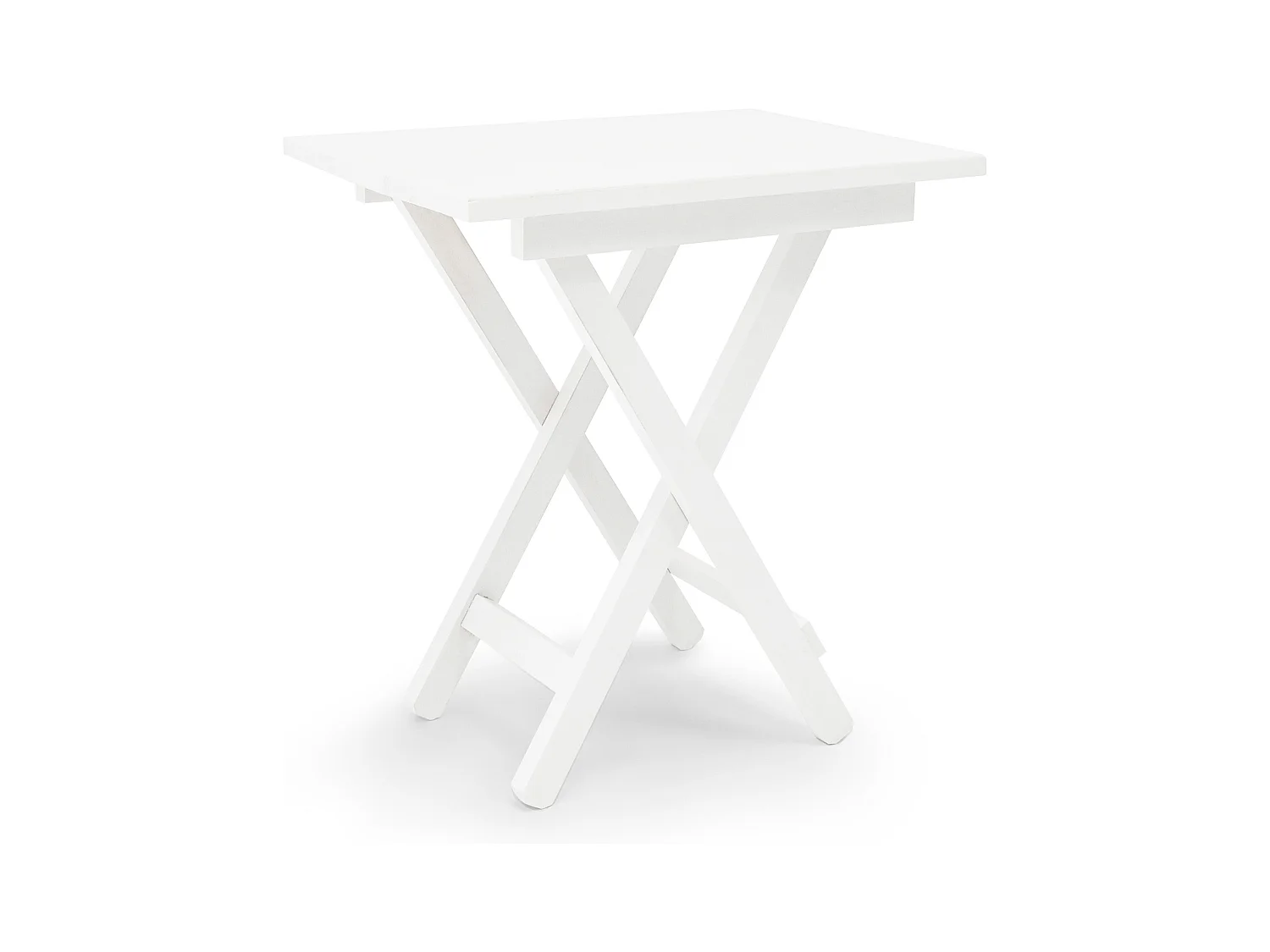 Mesita de madera maciza plegable en tono blanco de 48,5x53cm - MAIA - DECOWOOD