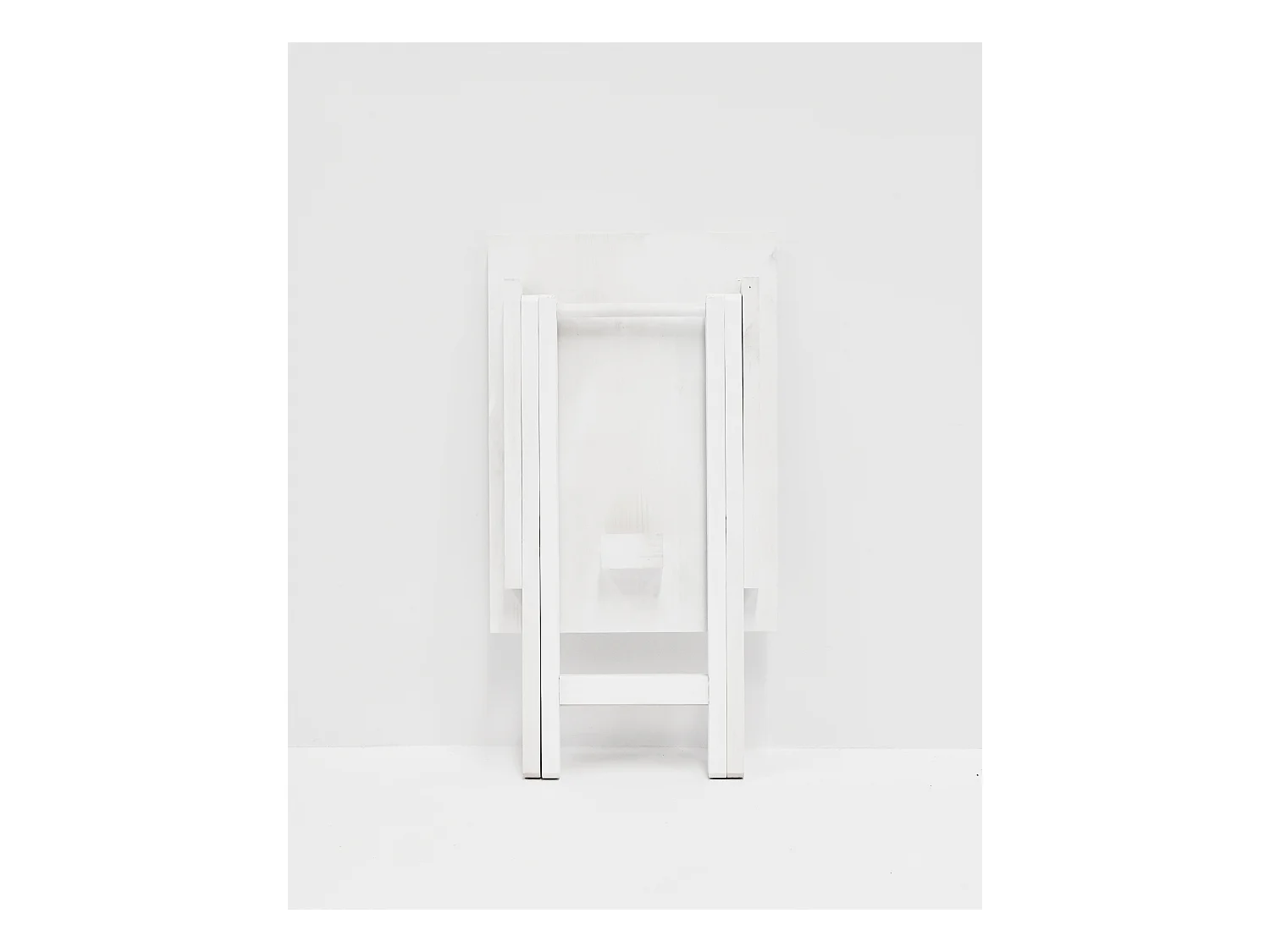 Mesita de madera maciza plegable en tono blanco de 48,5x53cm - MAIA - DECOWOOD
