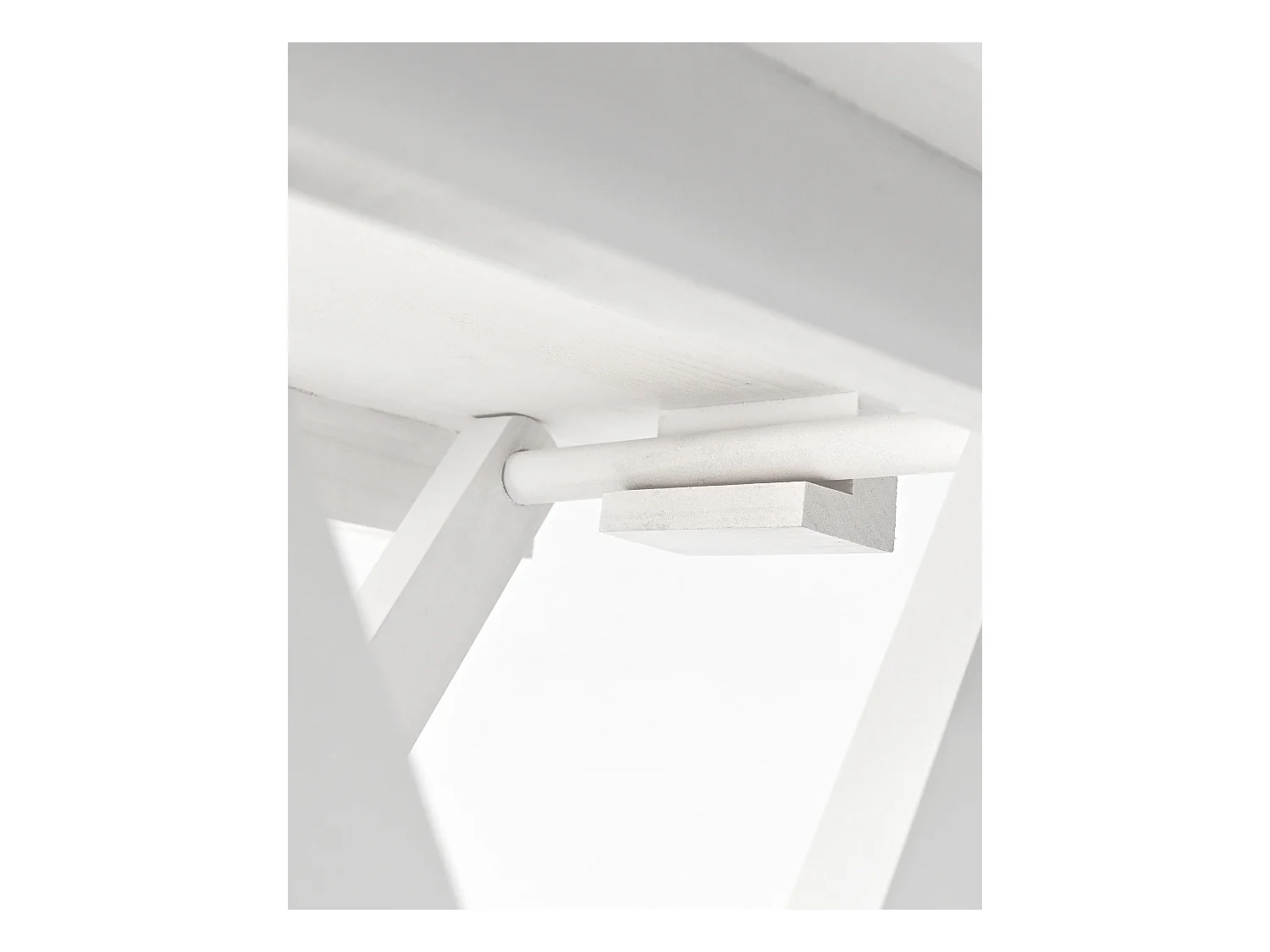 Mesita de madera maciza plegable en tono blanco de 48,5x53cm - MAIA - DECOWOOD