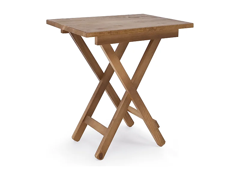 Mesita de madera maciza plegable en tono roble oscuro de 48,5x53cm - MAIA - DECOWOOD