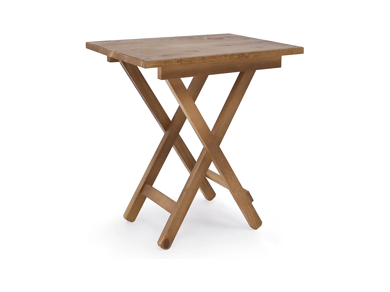 Mesita de madera maciza plegable en tono roble oscuro de 48,5x53cm - MAIA - DECOWOOD