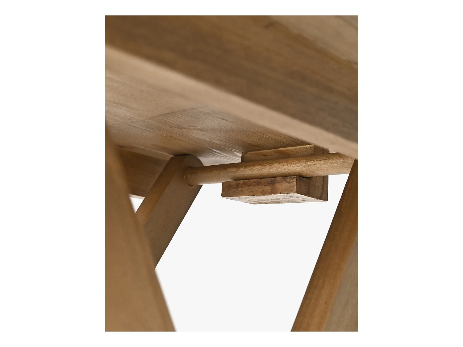 Mesita de madera maciza plegable en tono roble oscuro de 48,5x53cm - MAIA - DECOWOOD