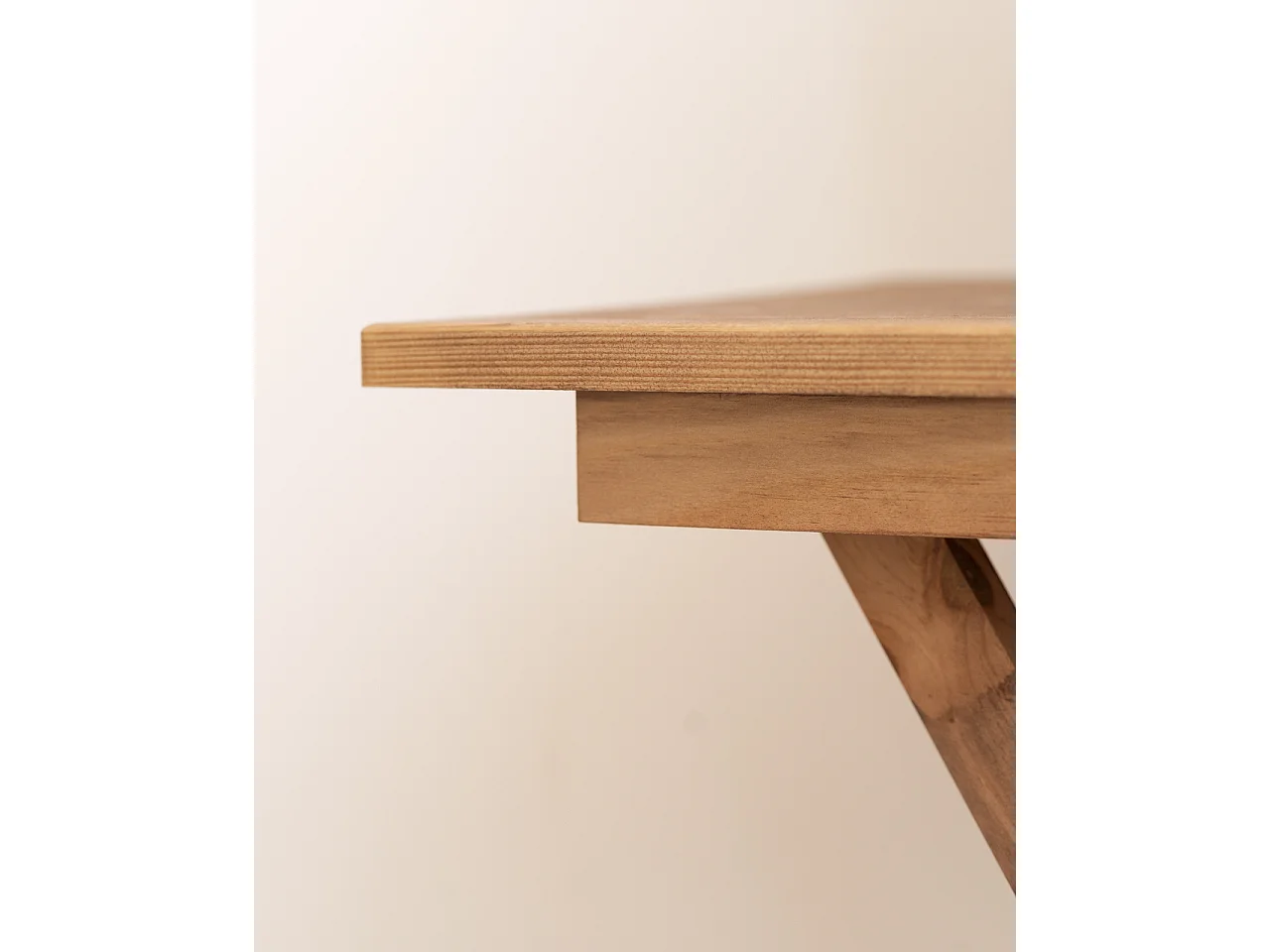 Table basse pliante en bois de pin vieilli 48,5x53cm