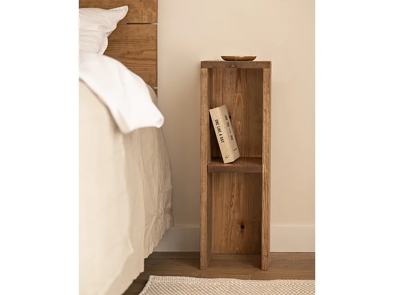 Table de chevet en bois de sapin vieilli 60x20cm - LINA - DECOWOOD