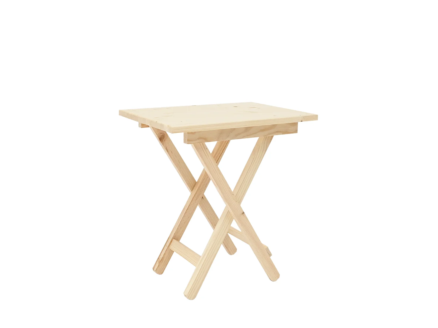 Table basse pliante en bois de pin naturel 48,5x53cm