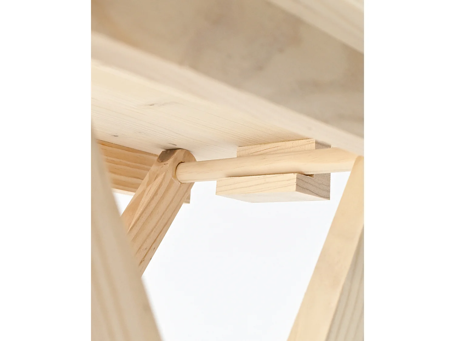 Table basse pliante en bois de pin naturel 48,5x53cm