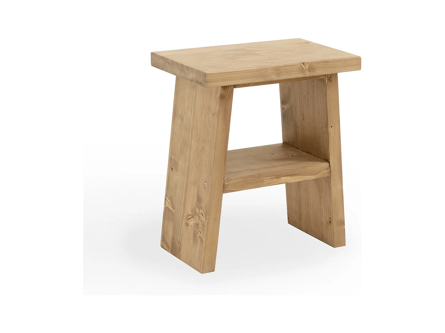 Comodino in legno massello in tono marrone 39x45cm - FRIDA - DECOWOOD