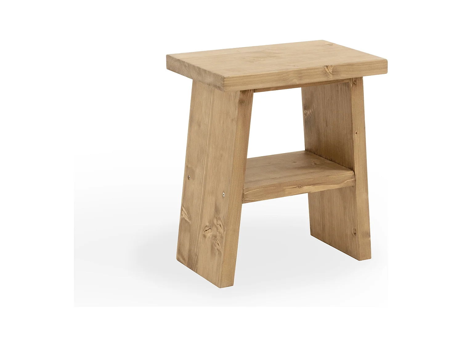 Comodino in legno massello in tono marrone 39x45cm - FRIDA - DECOWOOD