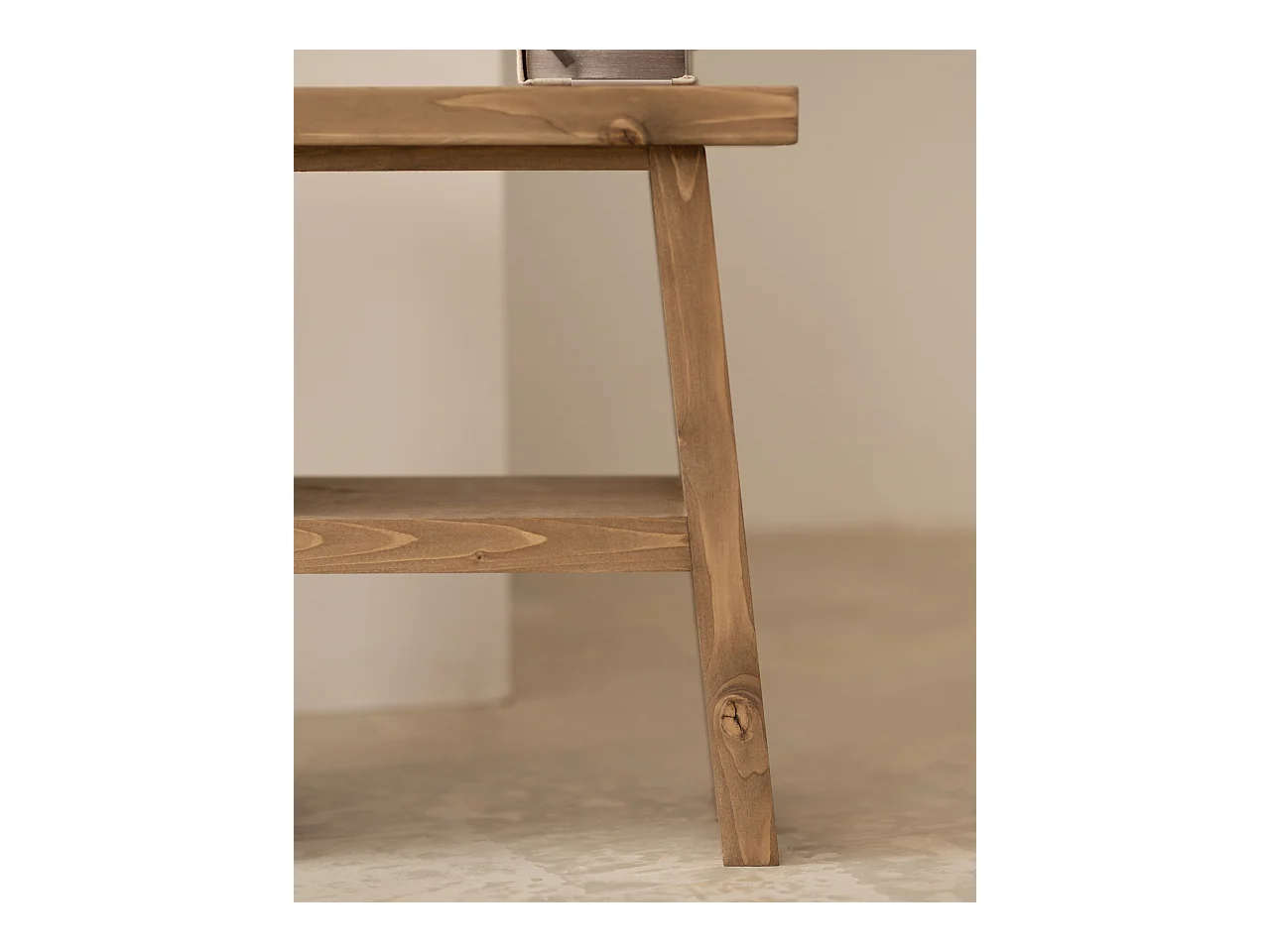 Comodino in legno massello in tono marrone 39x45cm - FRIDA - DECOWOOD