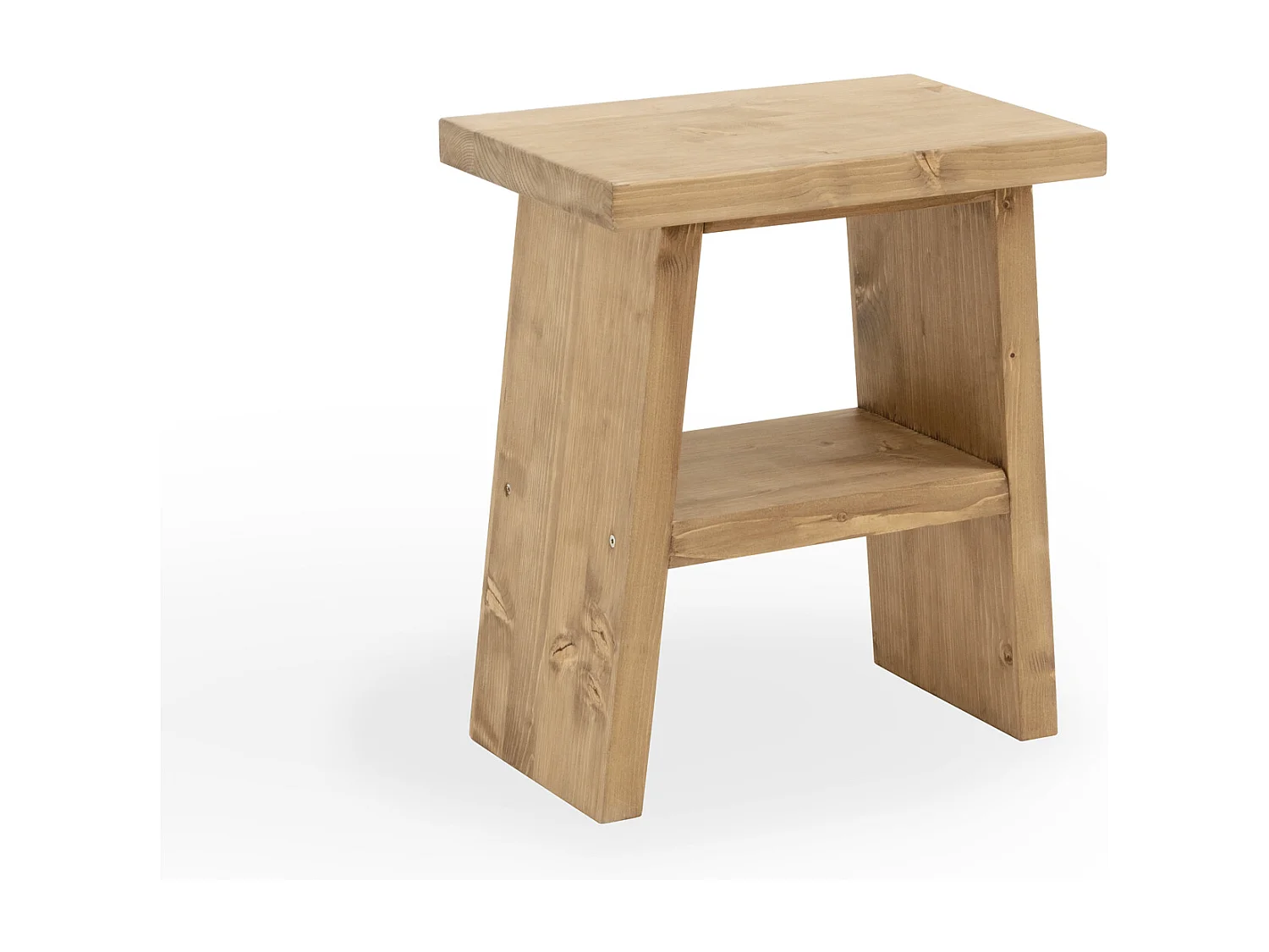 Comodino in legno massello in tono marrone 39x45cm - FRIDA - DECOWOOD