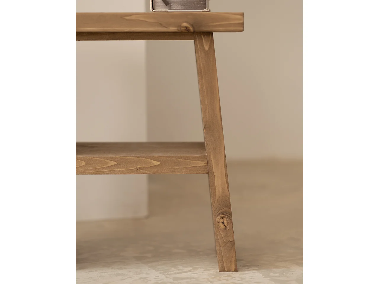 Comodino in legno massello in tono marrone 39x45cm - FRIDA - DECOWOOD