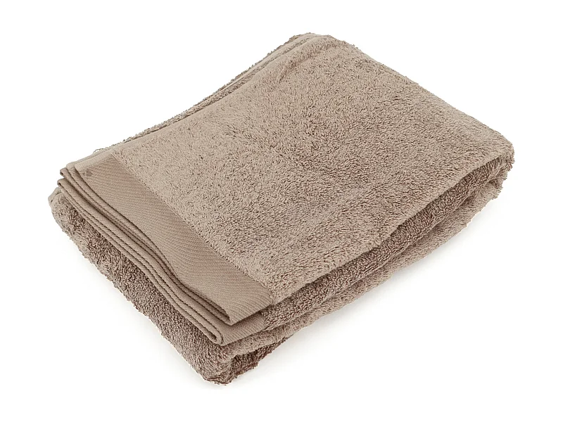 Drap de bain 100x150 cm coton peigné ALBA taupe
