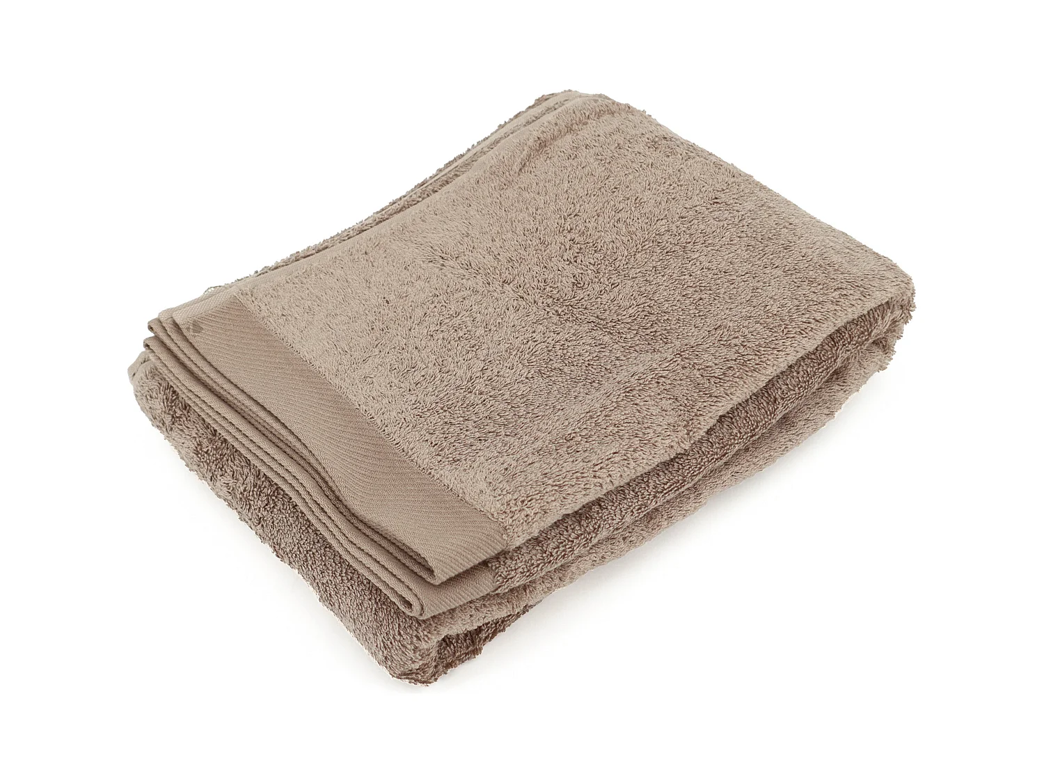 Drap de bain 100x150 cm coton peigné ALBA taupe