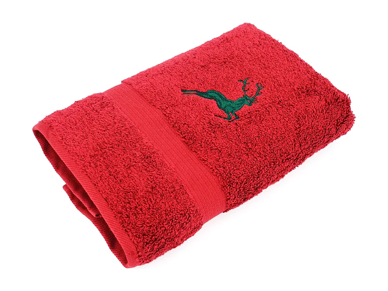 Drap de douche 70x130 cm HIRSH Bordeaux/Vert 600 g/m2