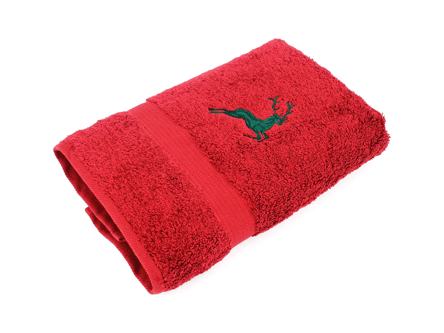 Drap de douche 70x130 cm HIRSH Bordeaux/Vert 600 g/m2