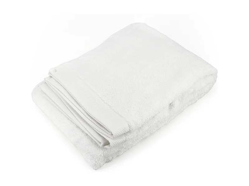 Drap de bain 100x150 cm coton peigné ALBA blanc