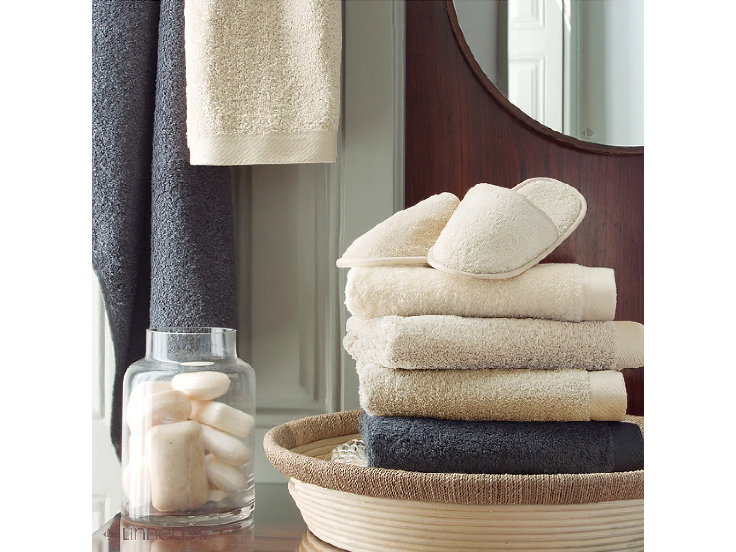 Drap de douche 70x140 cm coton peigné ALBA ivoire