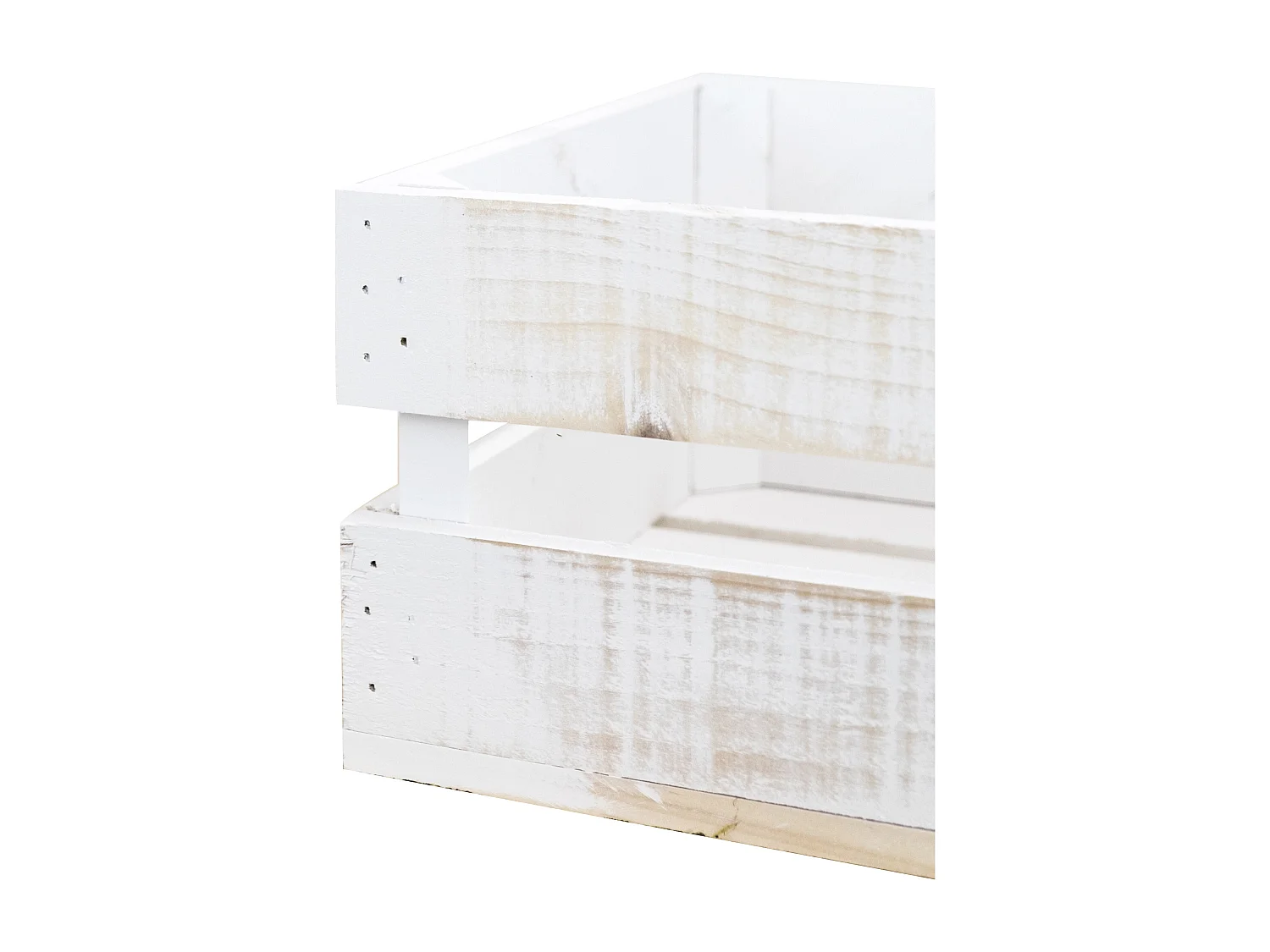 Scatola in legno massello in tono decapato 49x30,5x17,5cm - BOX - DECOWOOD