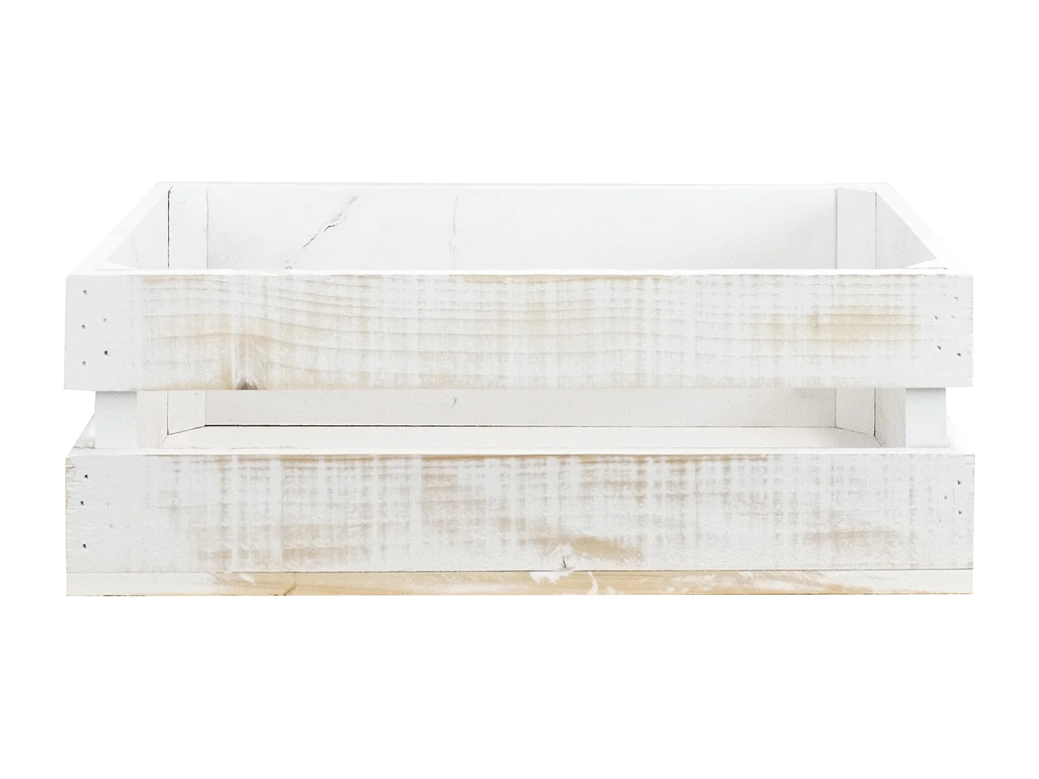 Scatola in legno massello in tono decapato 49x30,5x17,5cm - BOX - DECOWOOD