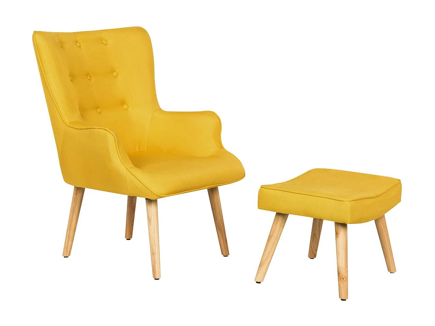 Fauteuil style scandinave en tissu "Odense" - 1 place - Jaune