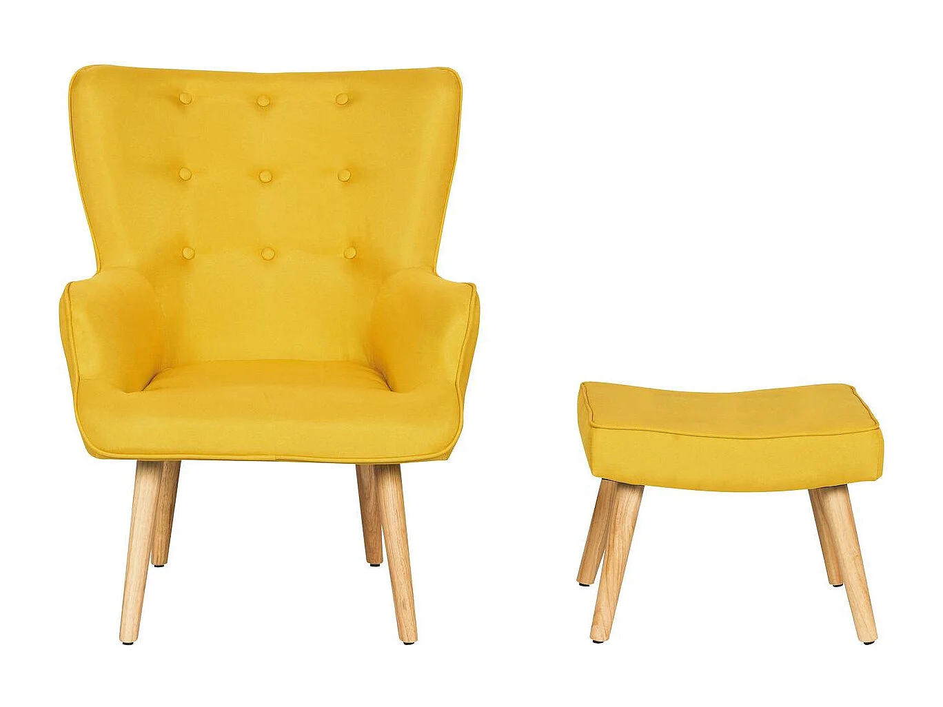 Fauteuil style scandinave en tissu "Odense" - 1 place - Jaune