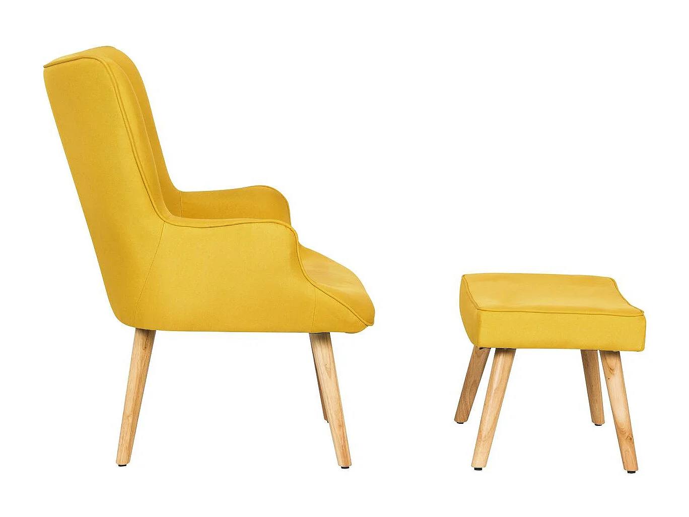 Fauteuil style scandinave en tissu "Odense" - 1 place - Jaune