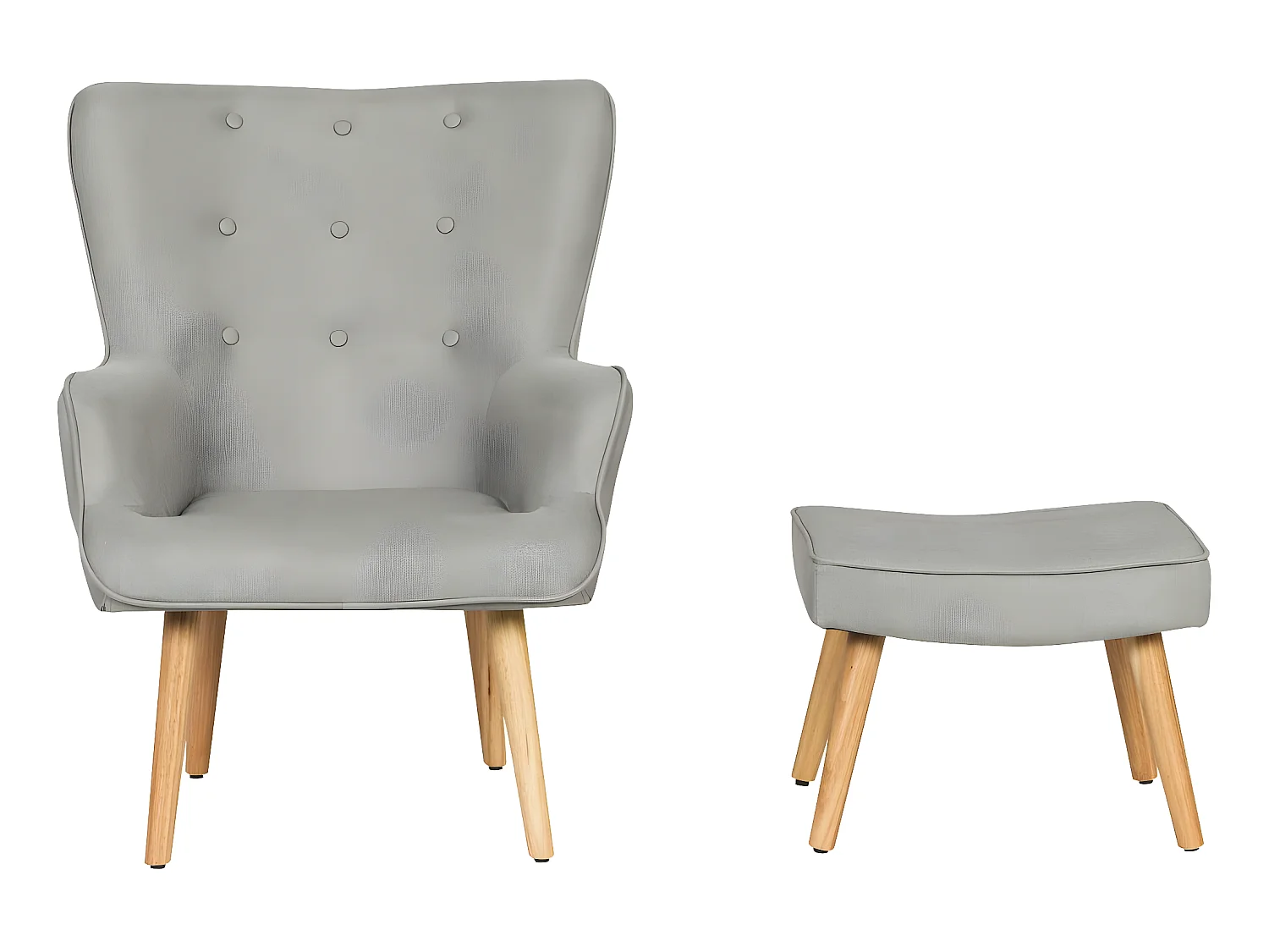 Poltrona "Odense" in stile scandinavo - Grigio chiaro