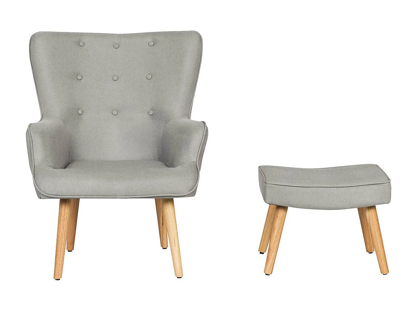 Poltrona "Odense" in stile scandinavo - Grigio chiaro