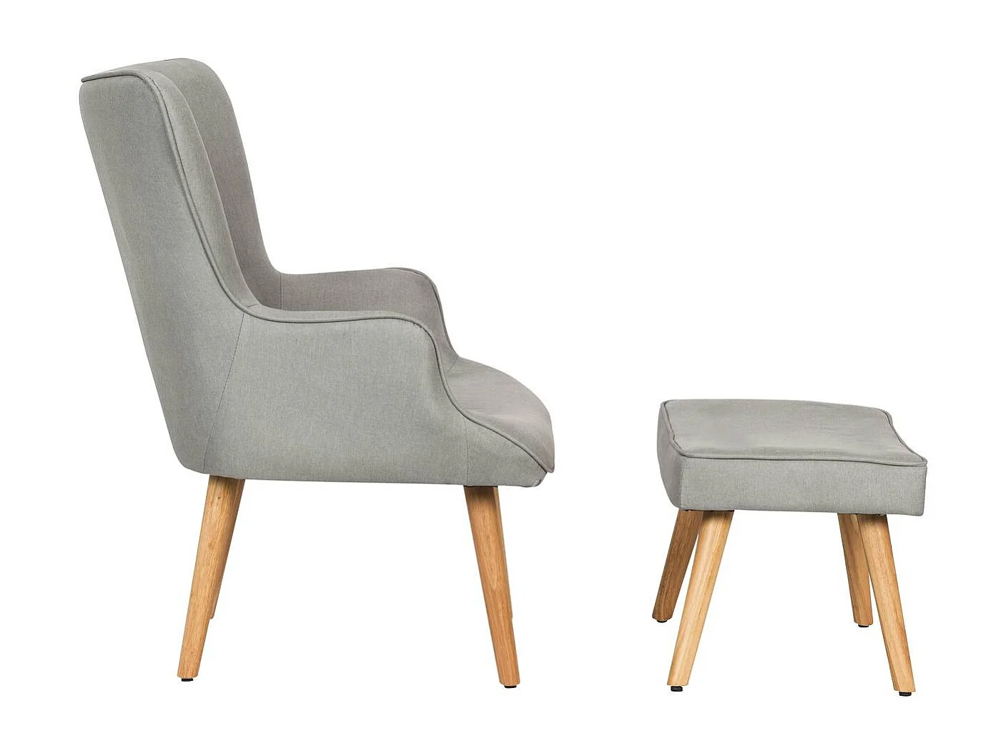 Fauteuil style scandinave en tissu "Odense" - 1 place - Gris clair