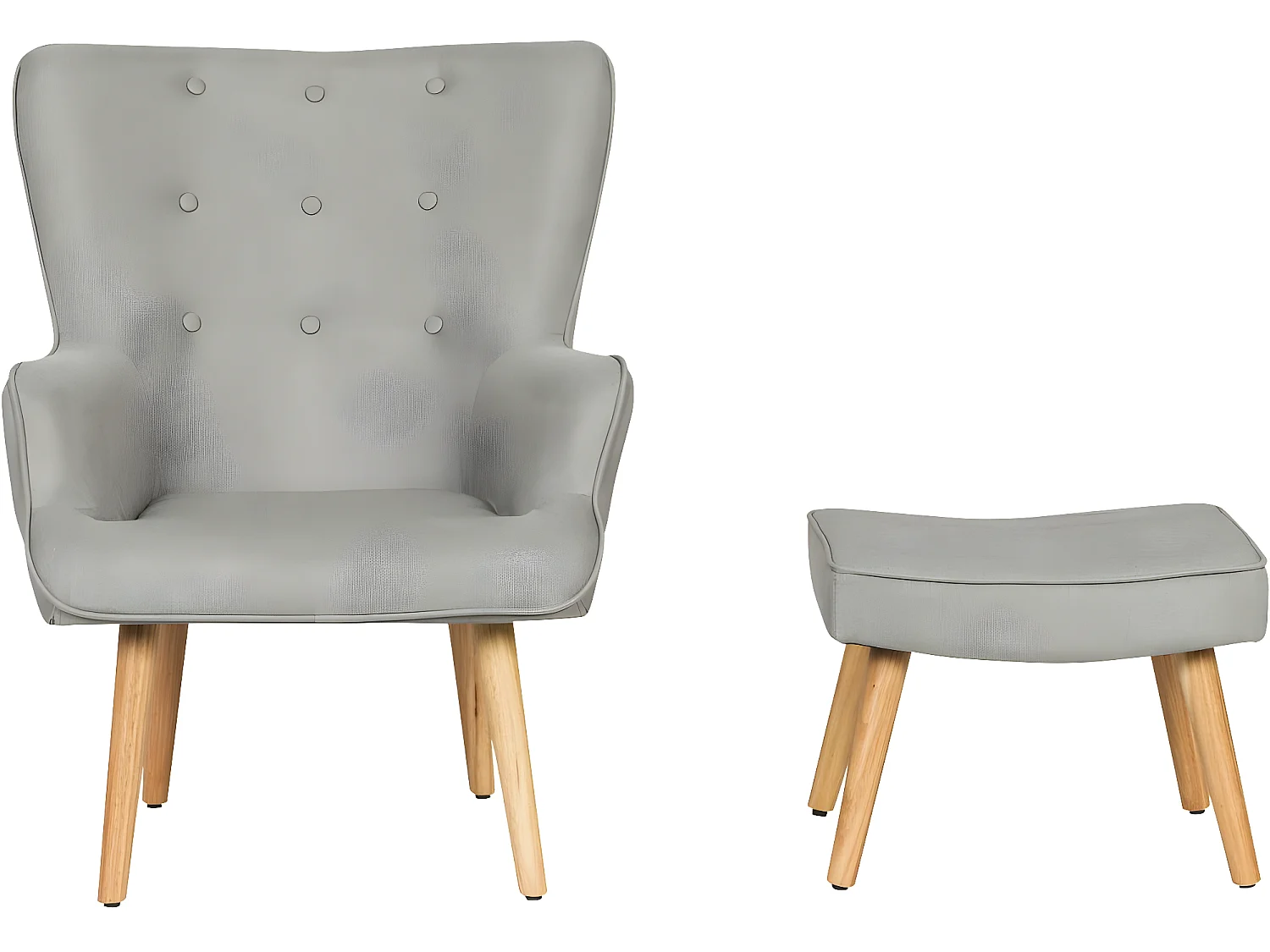 Stoel fauteuil stof Scandinavisch design "Odense" - 1 zits - Grijs lichtgrijs