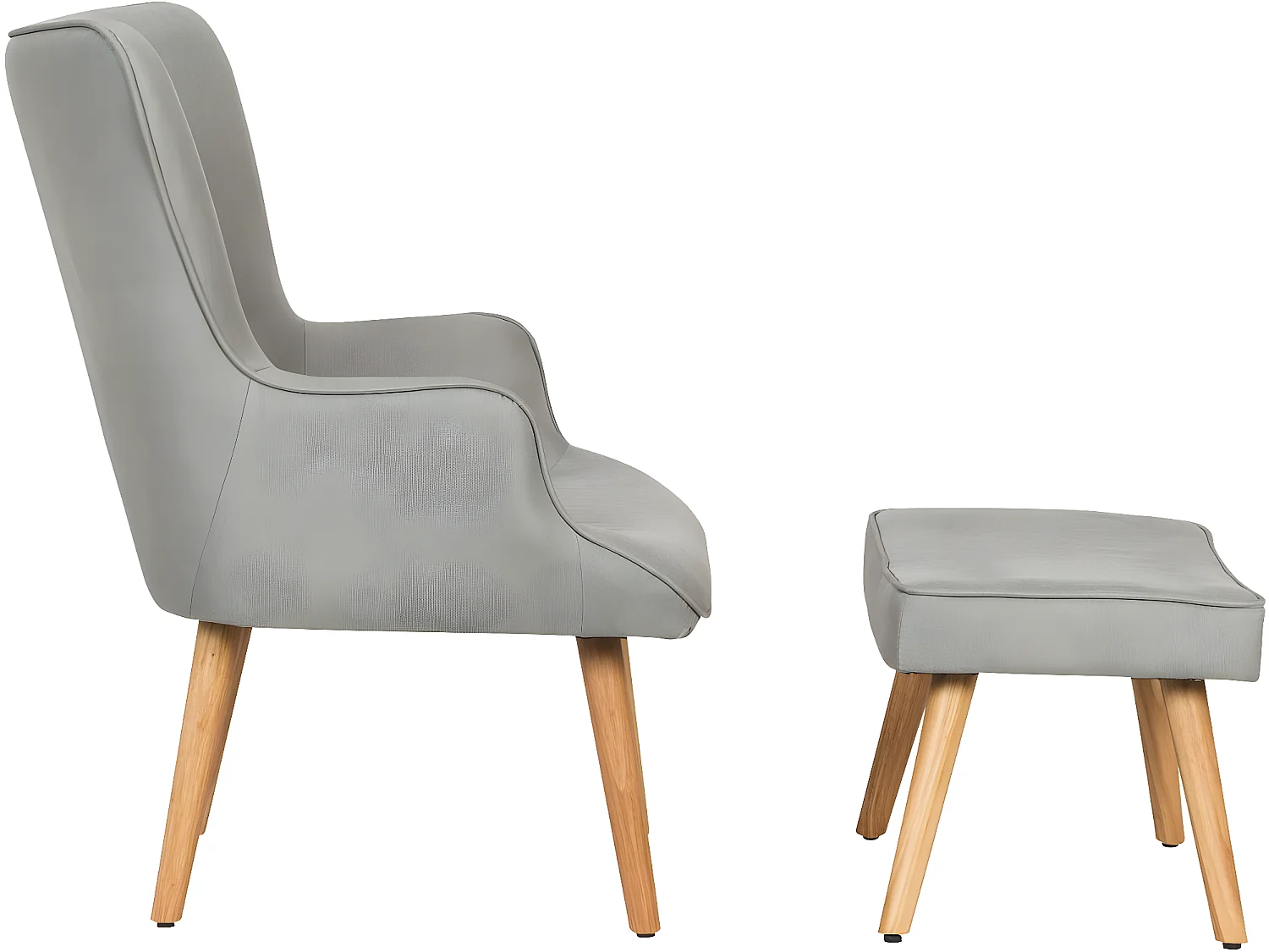 Stoel fauteuil stof Scandinavisch design "Odense" - 1 zits - Grijs lichtgrijs